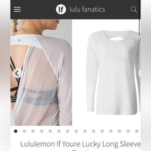 Lululemon If You’re Lucky long sleeve shirt // white // size 10
